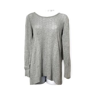 Knit Light Long Sleeved Gray Sweater Top Size Medium